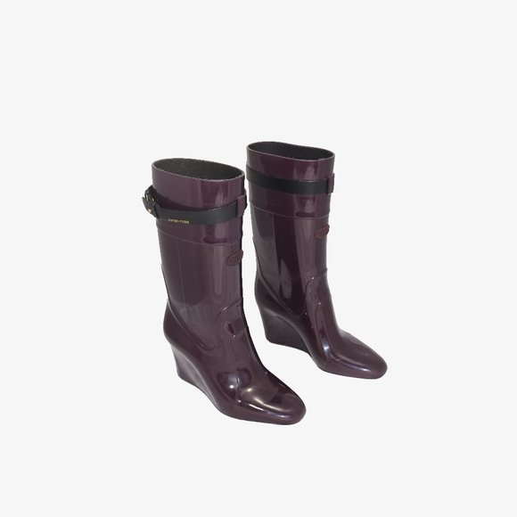 Sergio Rossi Heeled Rain Rubber Boots - Picture 1 of 7